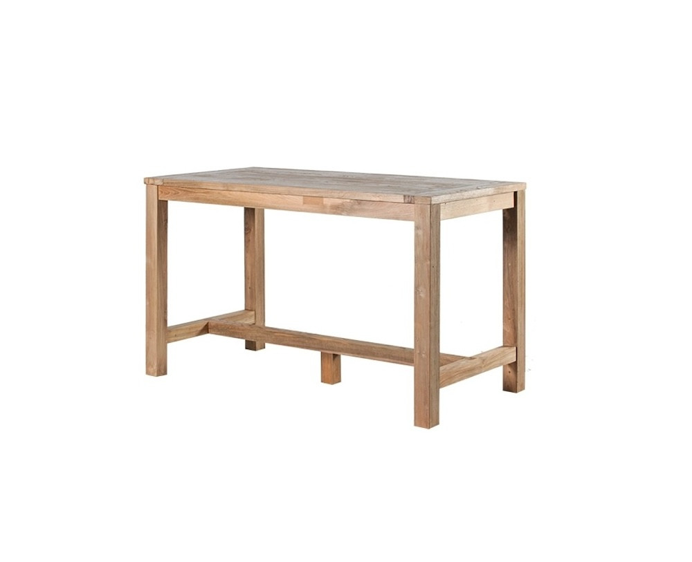 WOODY - Table haute teck recyclé L140