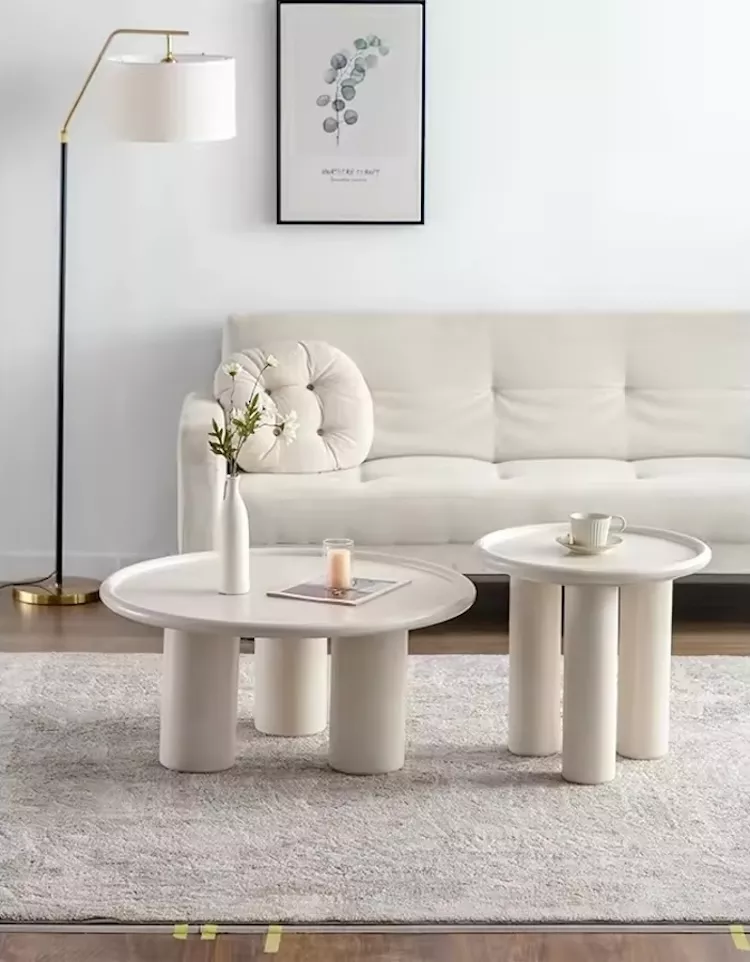 Mesa auxiliar de madera blanca TRIO M