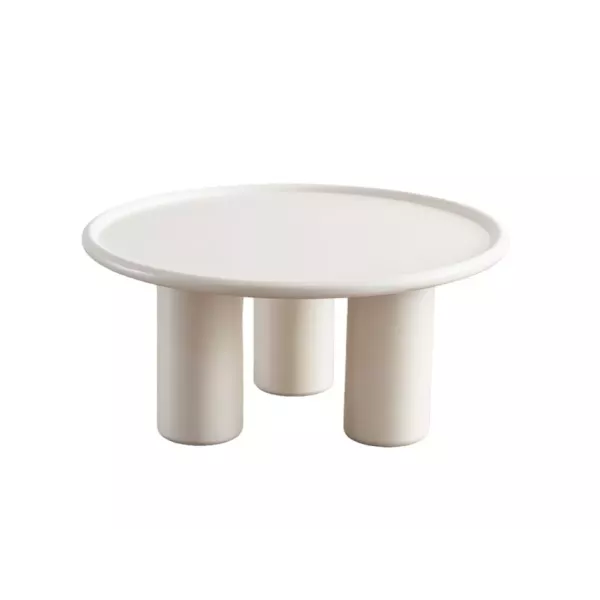 Mesa de centro de madera blanca TRIO L