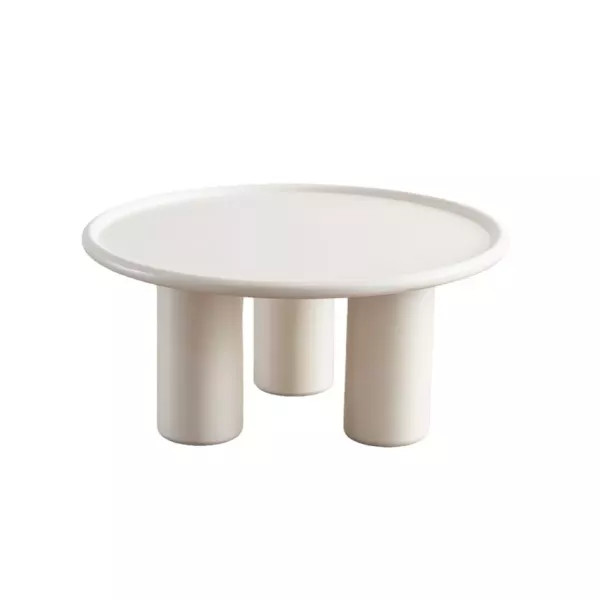 Table basse ronde en bois blanc TRIO L