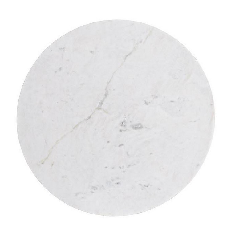 MARBLE - Set de 2 tables rondes en acier et marbre blanc