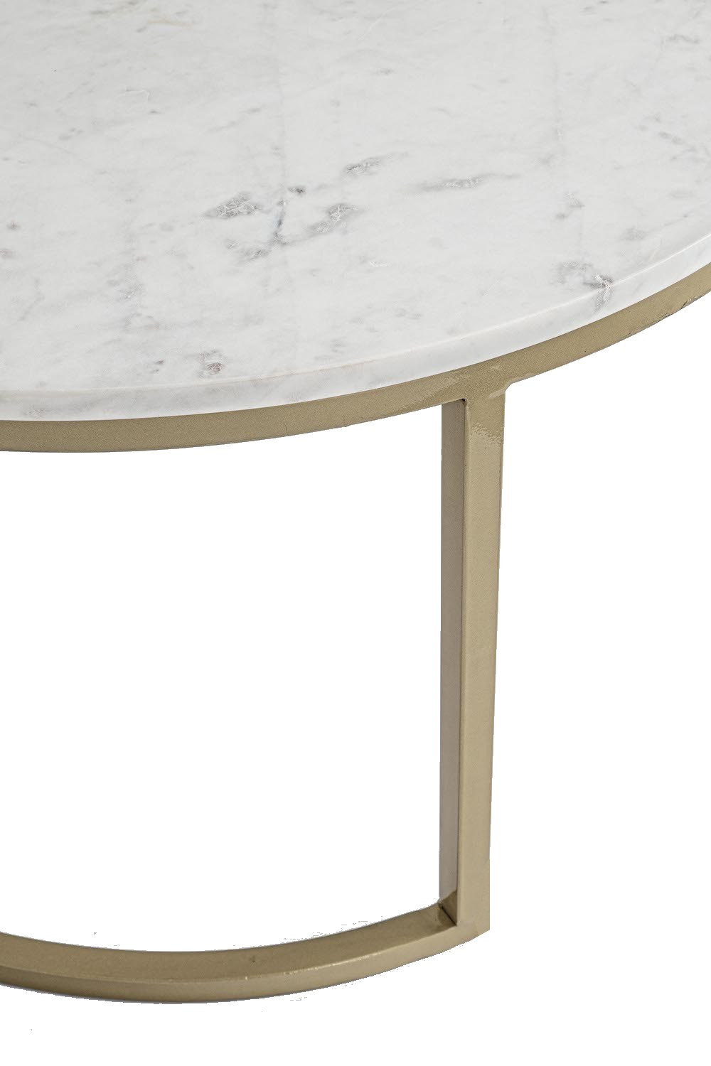 MARBLE - Set de 2 tables rondes en acier et marbre blanc