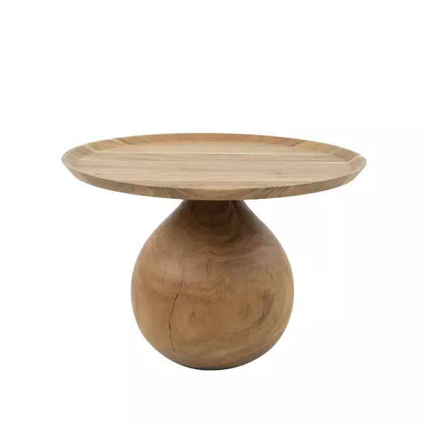 60 cm round acacia coffee table