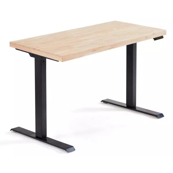 Matika electric lift-up desk, light wood