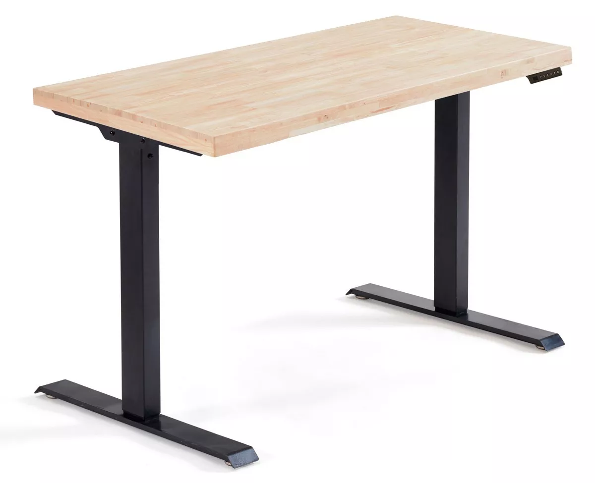 Matika electric lift-up desk, light wood