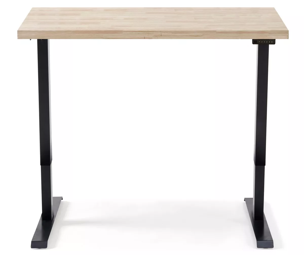 Matika electric lift-up desk, light wood