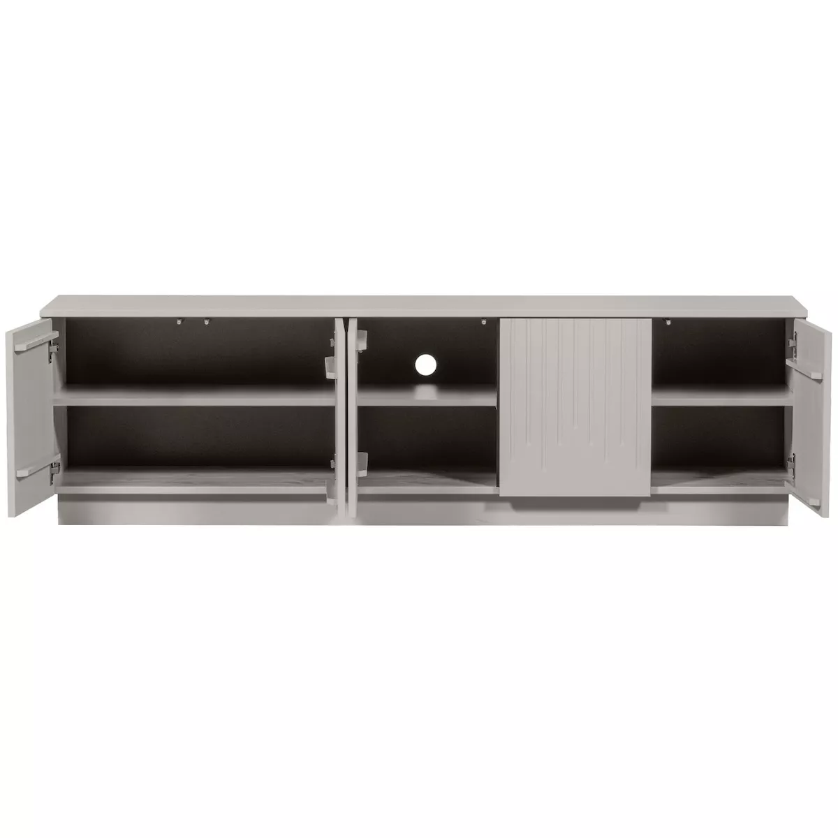 PENCIL - Grey pine TV stand L 180