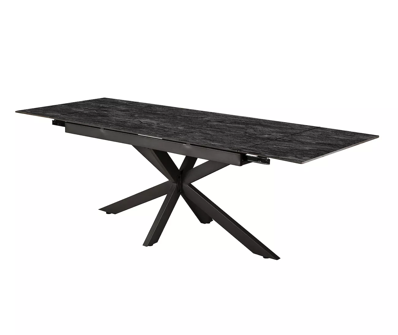 CERAMICA - Mesa de comedor extensible de cerámica negra L 160