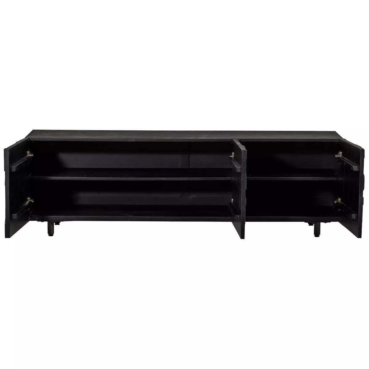 COUNTER - Black wooden TV stand L 160