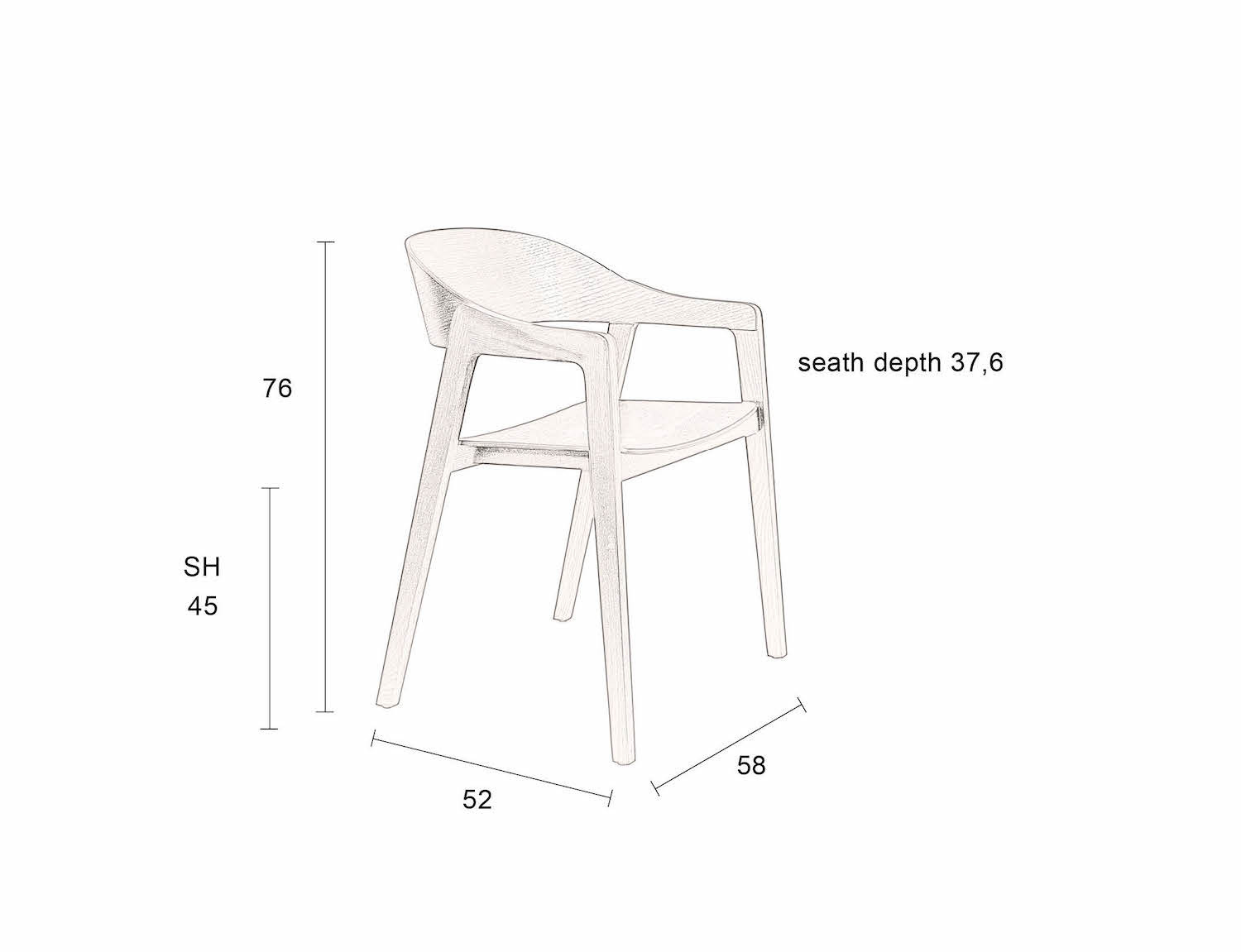 WESTLAKE - Silla de madera negra