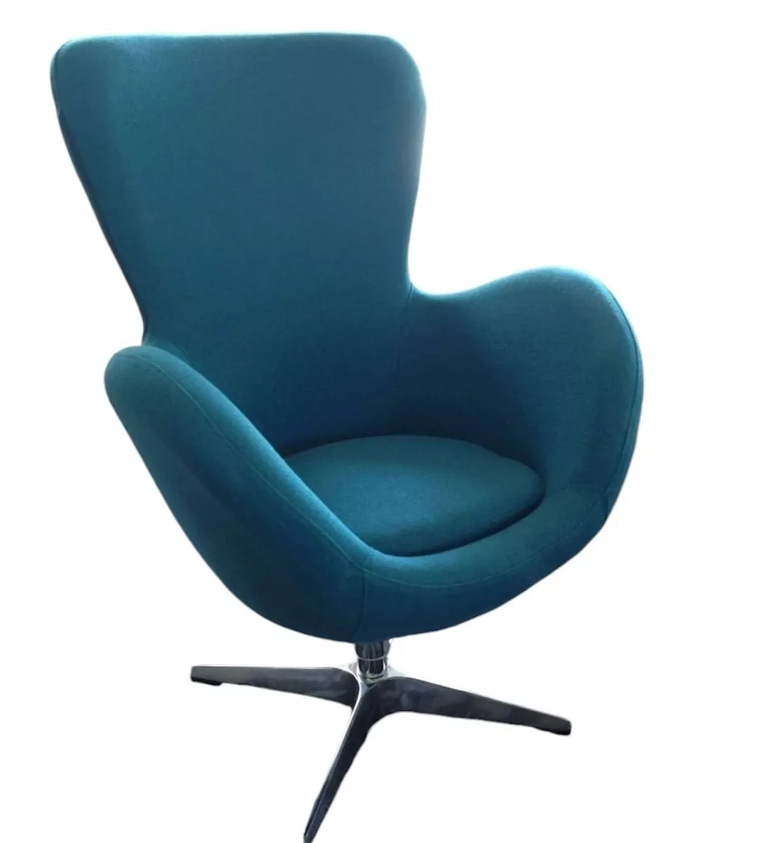 Rotating design armchair in turquoise