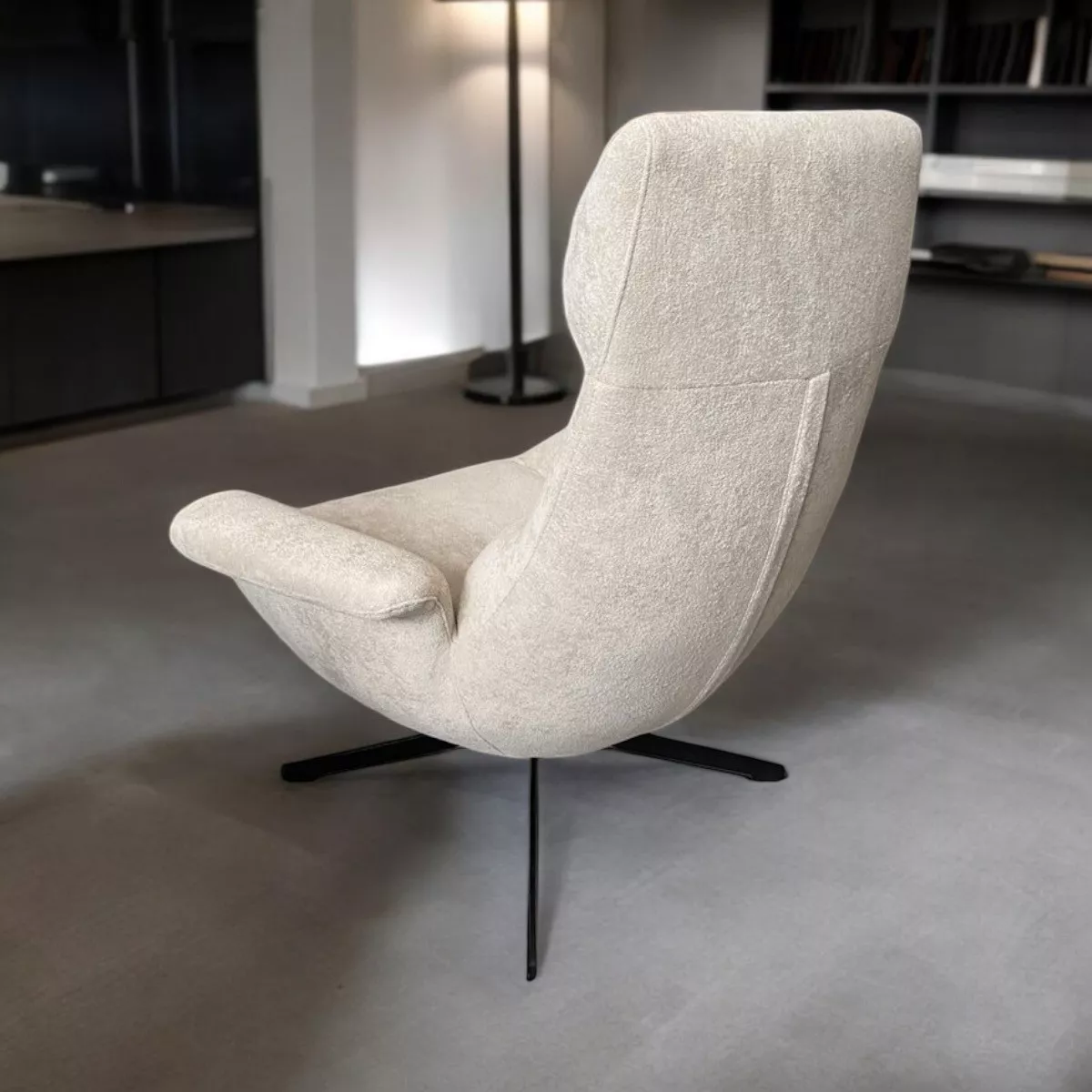 Asti beige swivel armchair