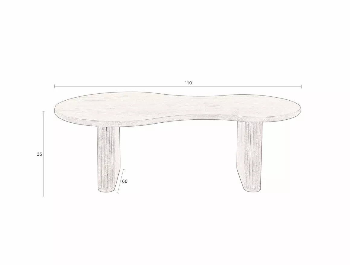 TILON - Organic coffee table in brown wood