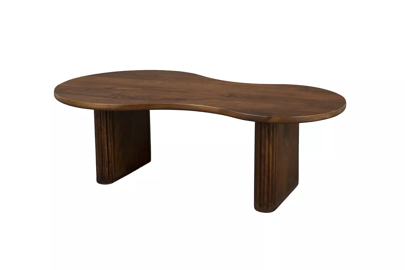 TILON - Table basse organique en bois marron