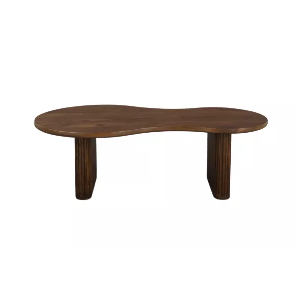 TILON - Table basse organique en bois marron