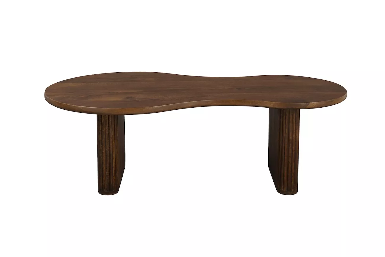 TILON - Table basse organique en bois marron