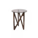 NAIA - D40 round side table in wood and smoked glass