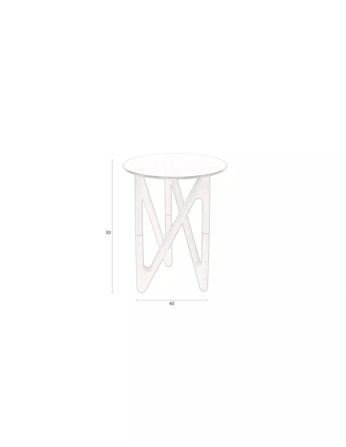 NAIA - D40 round side table in wood and smoked glass