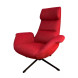 ASTI - Fauteuil rotatif en tissu rouge