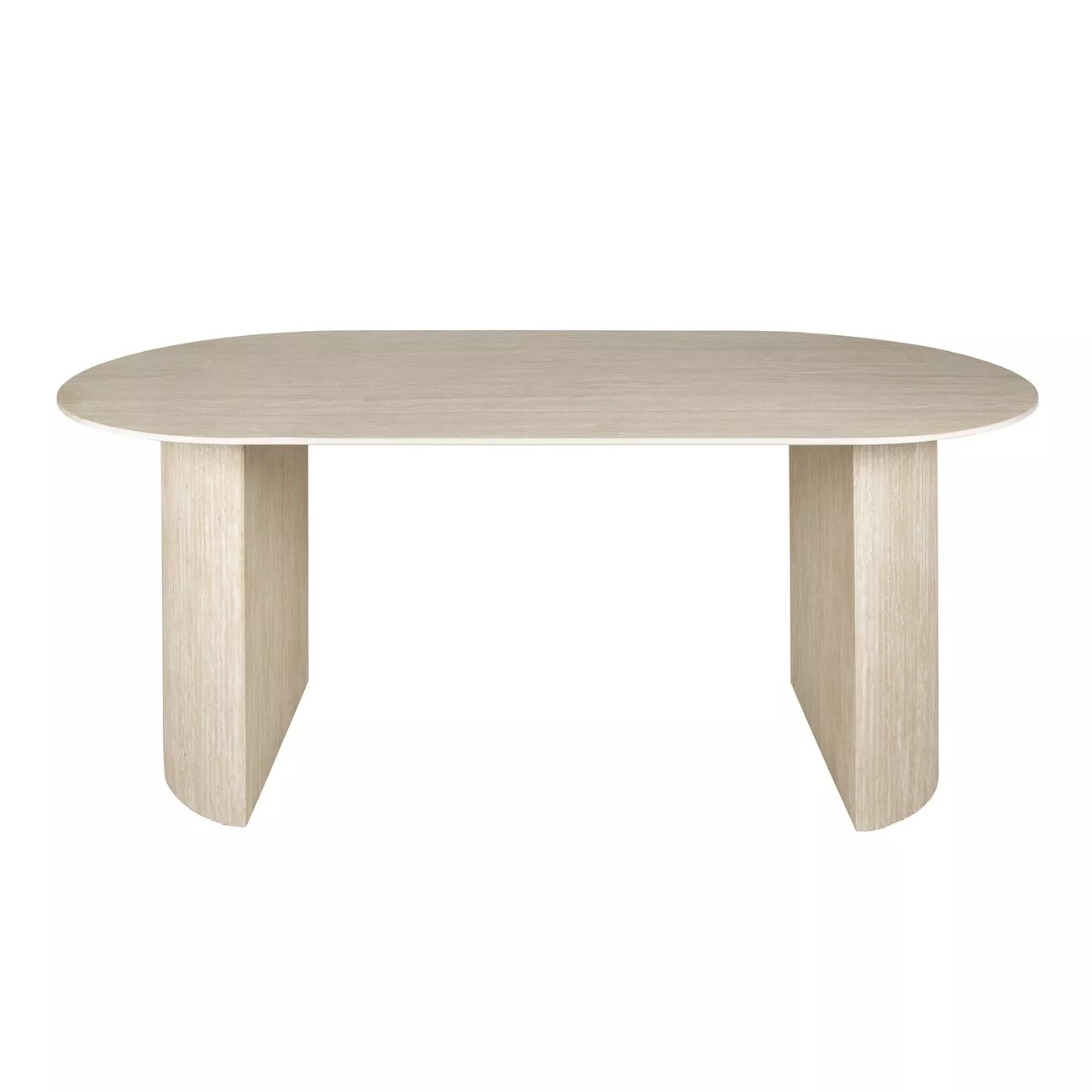 DIADEM - Oval dining table in travertine finish L180