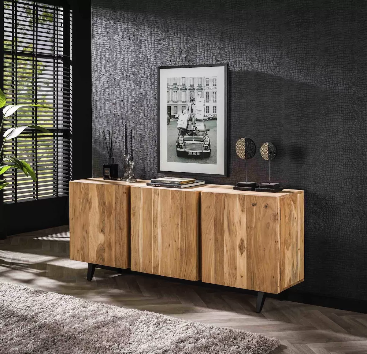 ROLL - Acacia wood sideboard L180