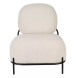 POLLY - Fauteuil original en tissu Teddy blanc ivoire