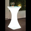 Club high table bar for events by night. Light furnitures and led table for party