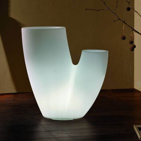 Luminous vase Sahara for outdoor use, luminous outdoor furniture