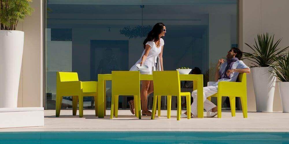 dining table and matching chairs outdoor furniture design Vondom