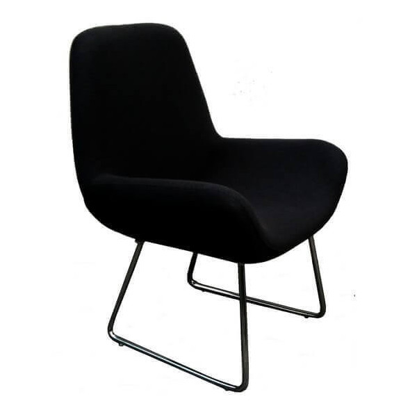 Chaise Seventies en tissu noir