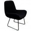 Chaise Seventies en tissu noir