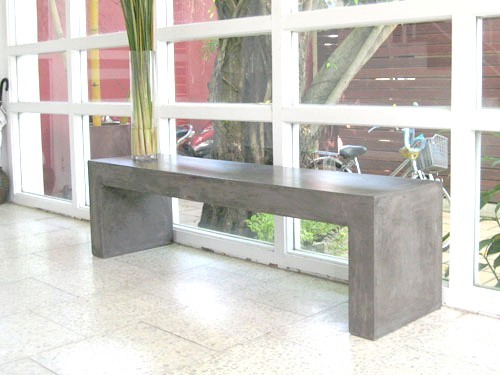 Solid concrete bench 