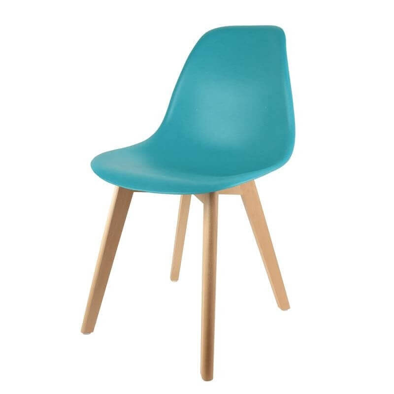 Chaise repas Pop bleu canard 