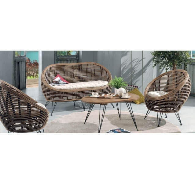 rattan-wohnzimmer-außen