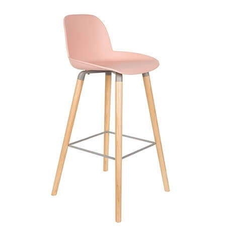 Chaise de bar nordique rose