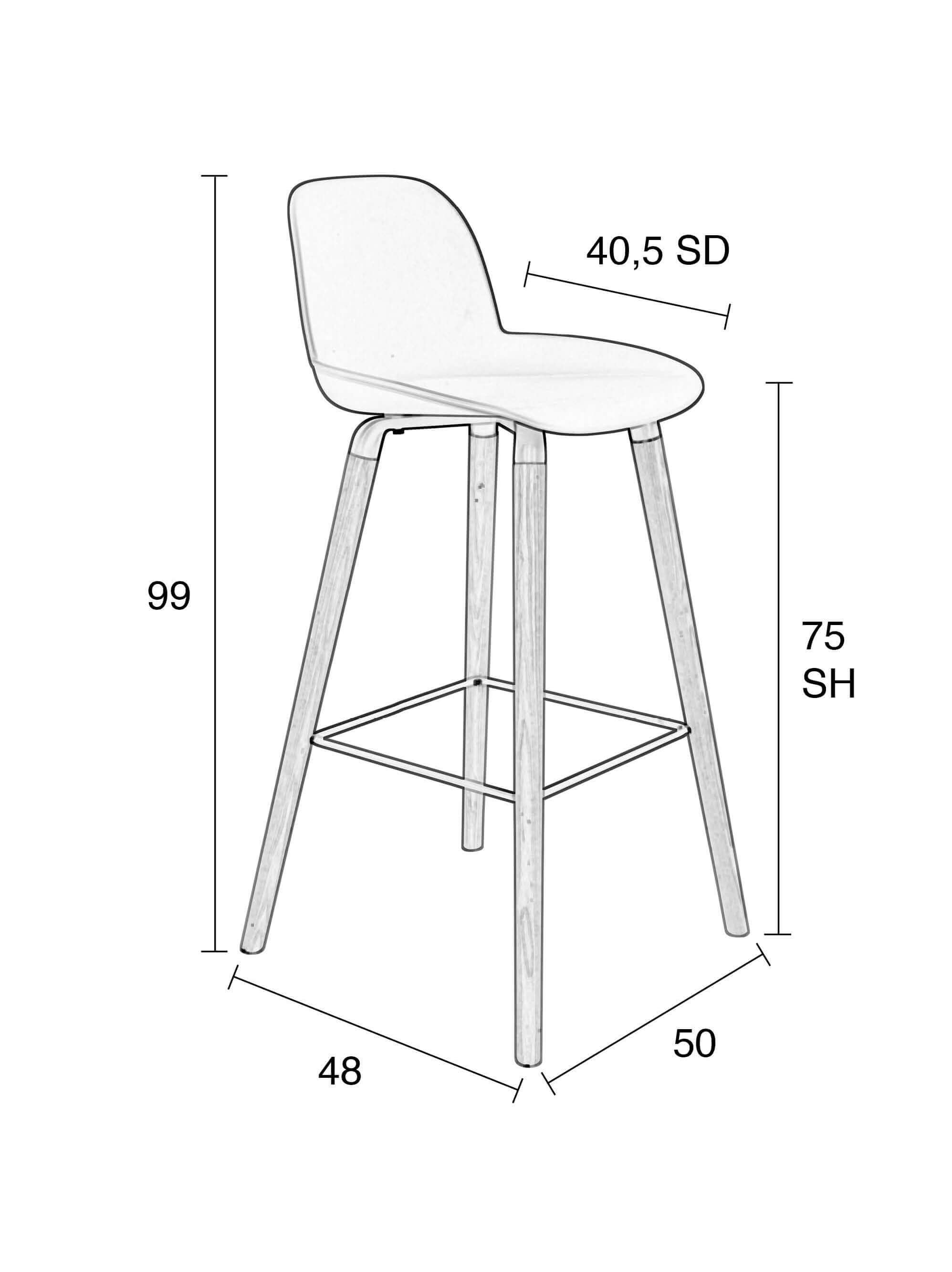 Albert Kuip con altezza della seduta di 75 cm