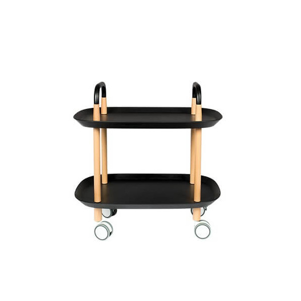 Tisch mit Rollen Trolley schwarz