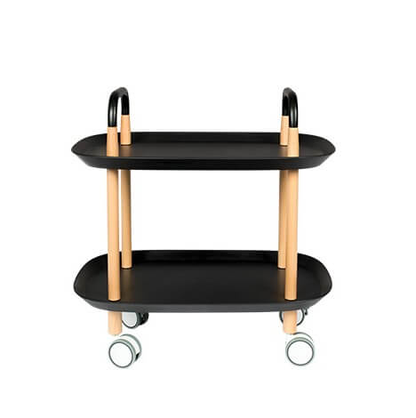 Tisch mit Rollen Trolley schwarz