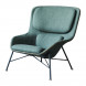 ROCKWELL - Modern armchair in green fabric and steel