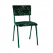 BACK TO MIAMI - Silla de comedor de terciopelo verde bordado